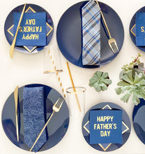 Load image into Gallery viewer, Navy &amp; Gold Plastic Dinner Plates (Set of 10)
