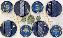 Load image into Gallery viewer, Navy &amp; Gold Plastic Dinner Plates (Set of 10)
