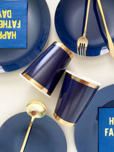 Load image into Gallery viewer, Navy Blue &amp; Gold Cups (Set of 8)
