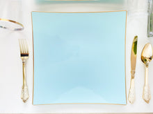 Load image into Gallery viewer, Square Mint Plastic Dinner Plates (Set of 10)
