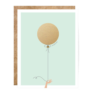 Mint & Gold Balloon Scratch-off Greeting Card