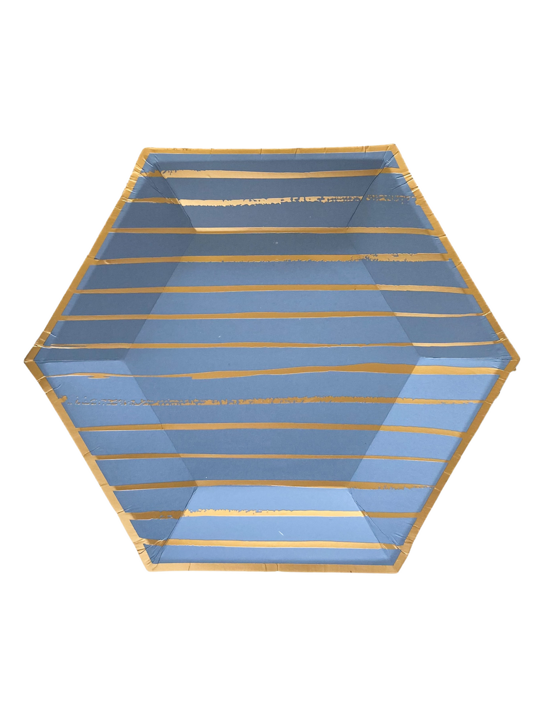 Paint Lines Dessert Plates (Set of 8) - Blue & Gold