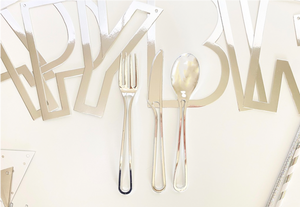 Cutout Cutlery Set - Silver (Set of 24)