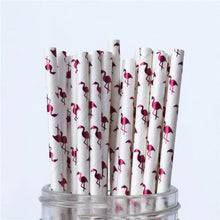 Load image into Gallery viewer, Metallic Flamingo Paper Straws (Set of 10)
