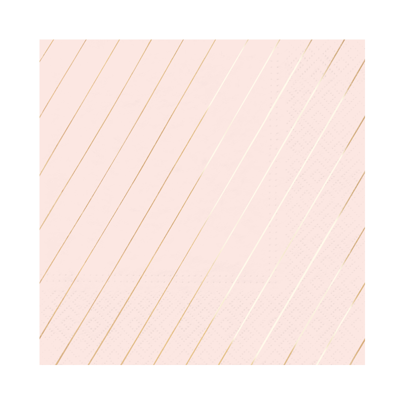Blush & Rose Gold Striped Napkins (Set of 20)