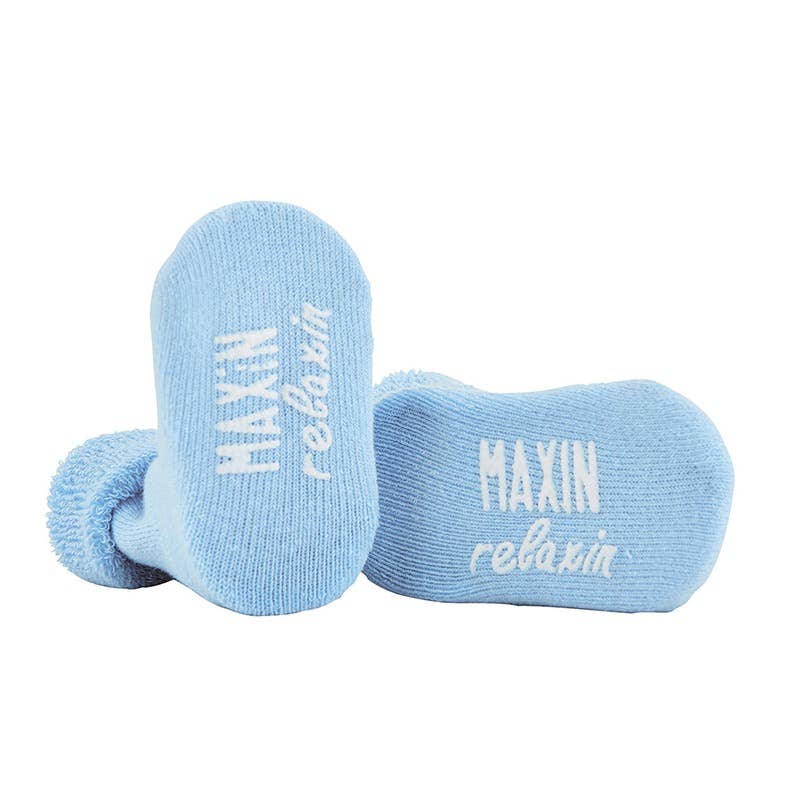 Maxin Relaxin Blue Baby Socks
