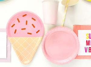 Ice Cream Cone Dinner Plates (Set of 8)