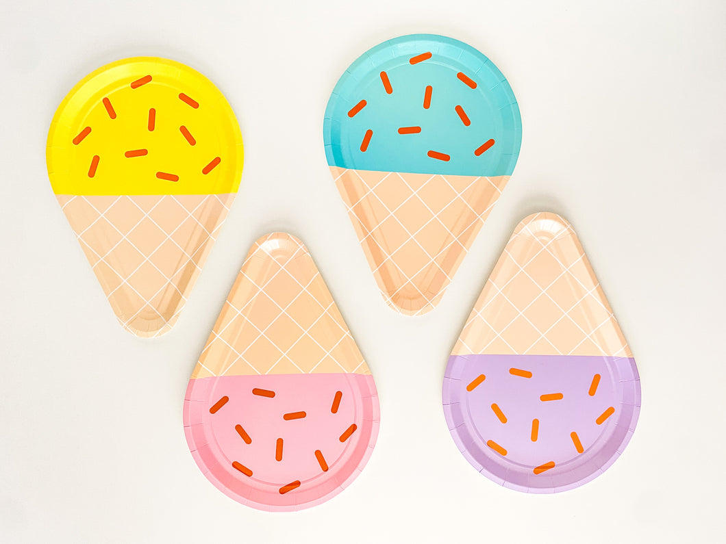 Ice Cream Cone Dinner Plates (Set of 8)